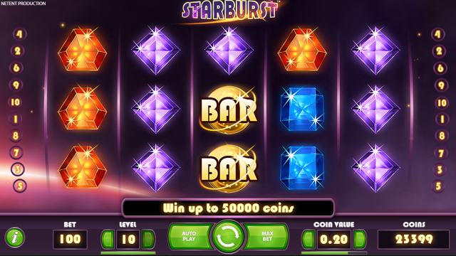 Характеристики слота Starburst 9